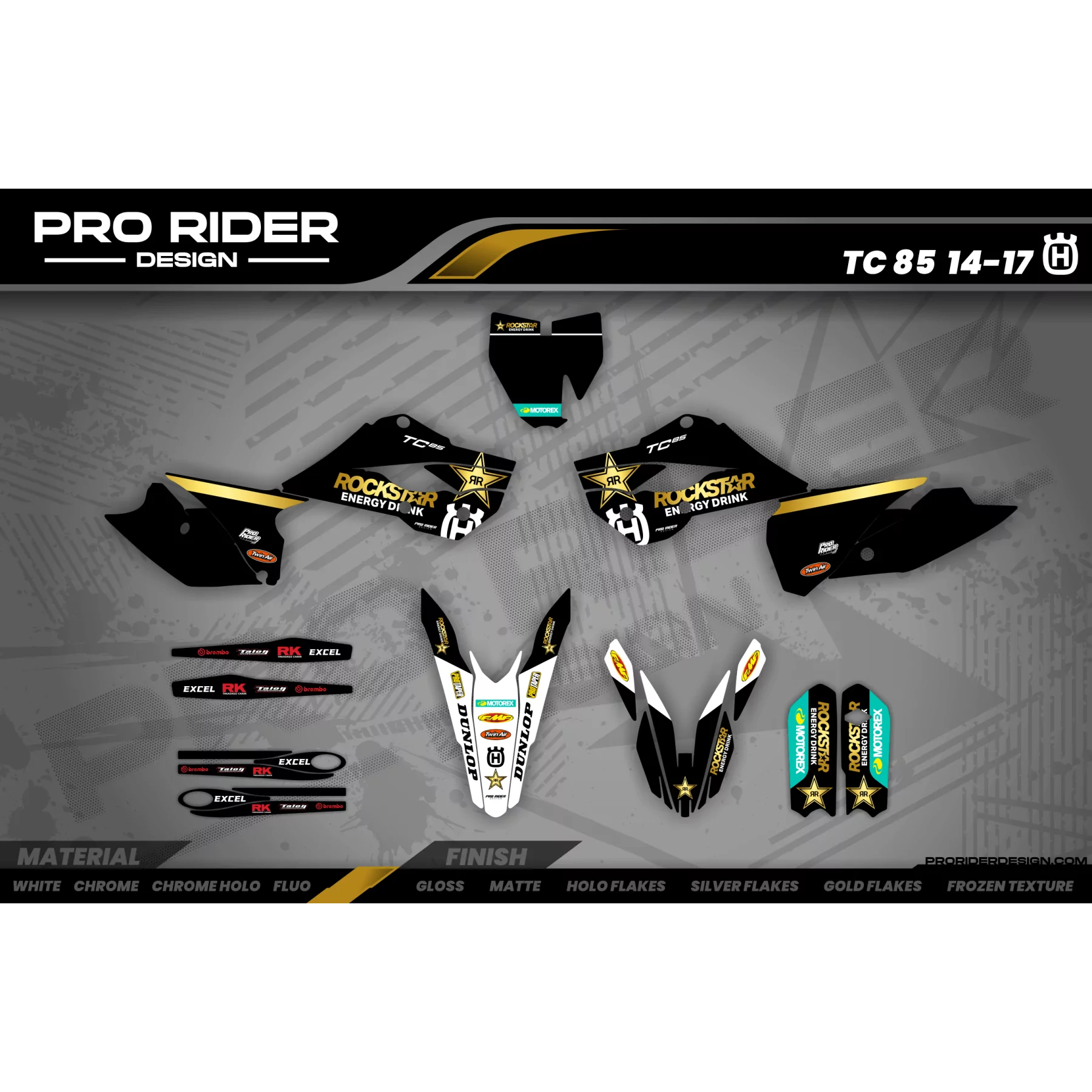 Kit adhesivos moto Kit adhesivos perso ROCKSTAR 23