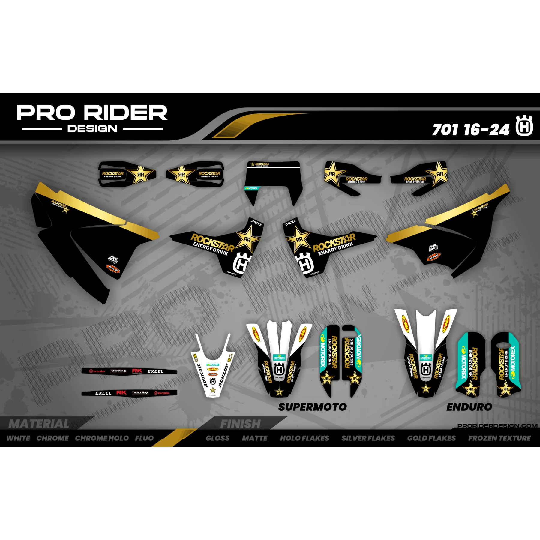 Kit adhesivos moto Kit adhesivos perso ROCKSTAR 23