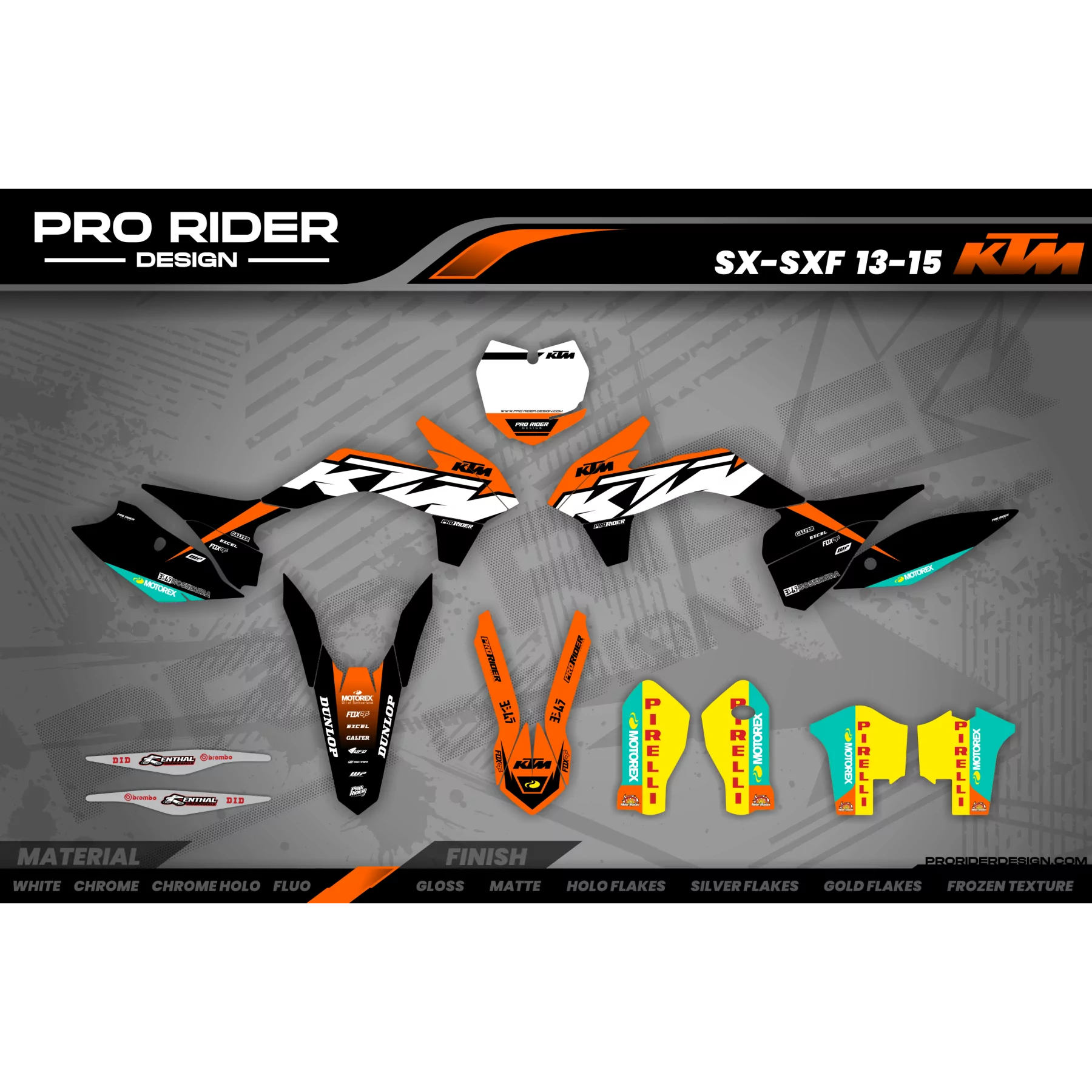 Stickerset moto Stickerset Motocross KTM SX SXF EXC - BLACK HEADWIND