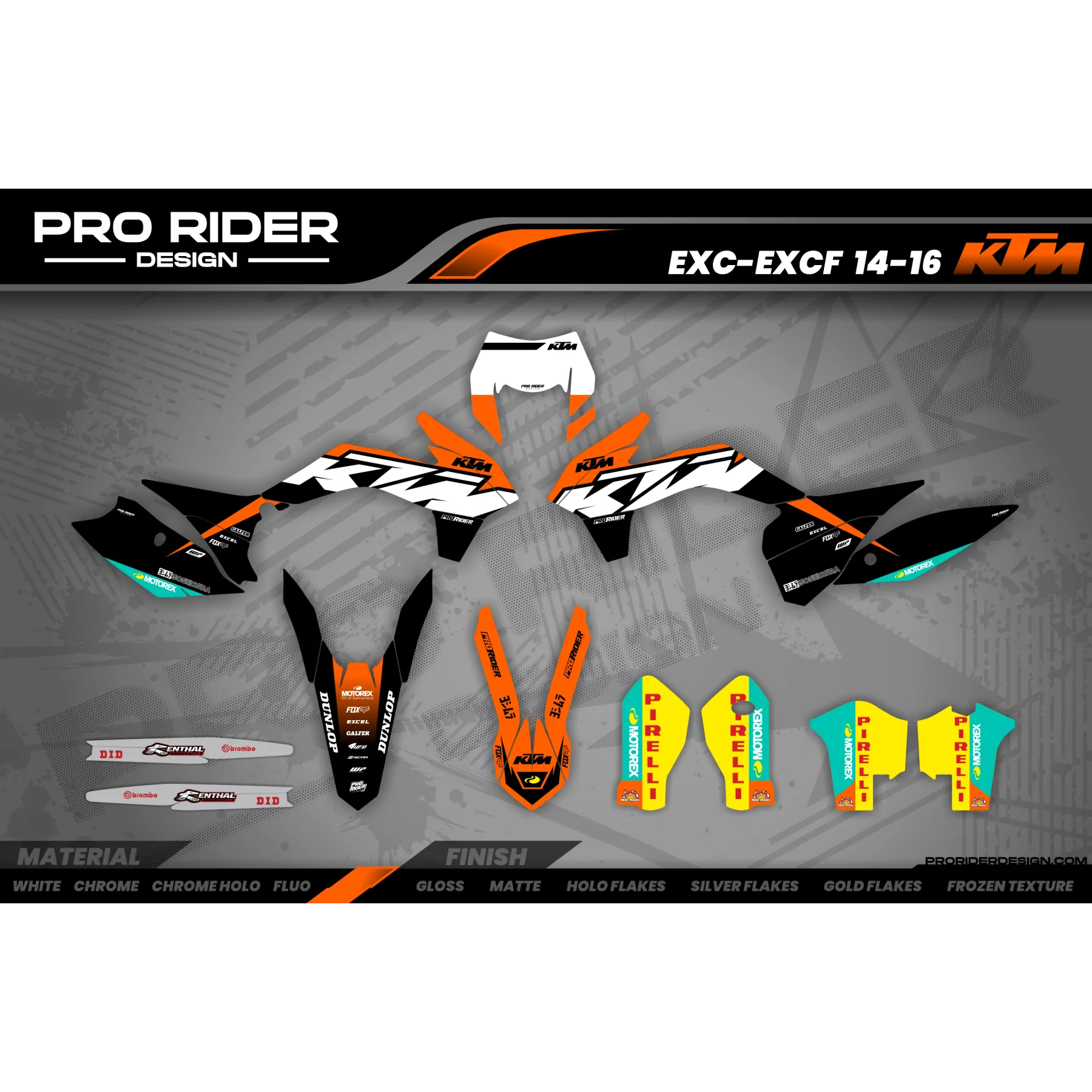 Motorstickerset Stickerset Motocross KTM SX SXF EXC - BLACK HEADWIND
