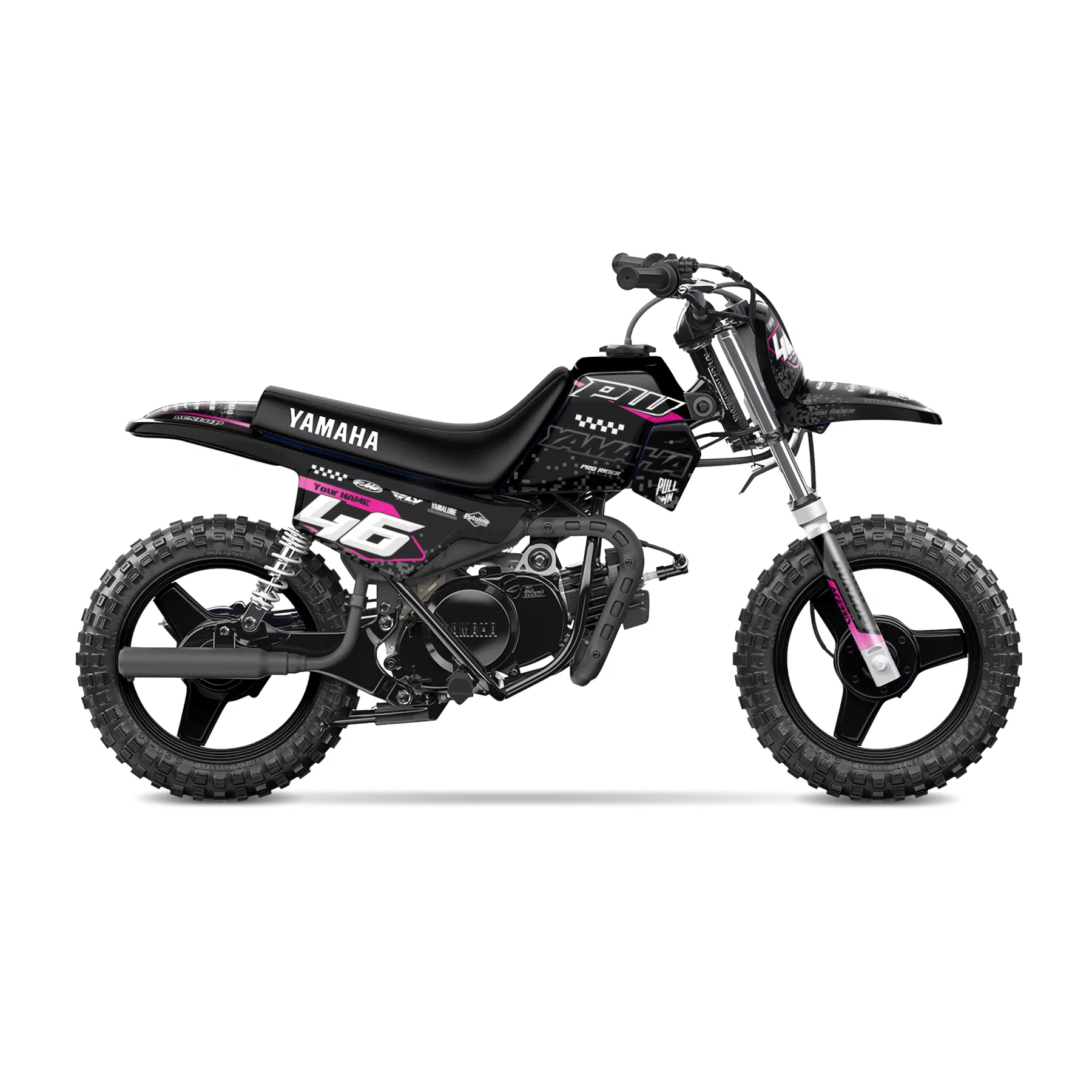 Kit adesivos moto KIT ADESIVOS Motocross YAMAHA PW-TTR | PIXEL BLACK