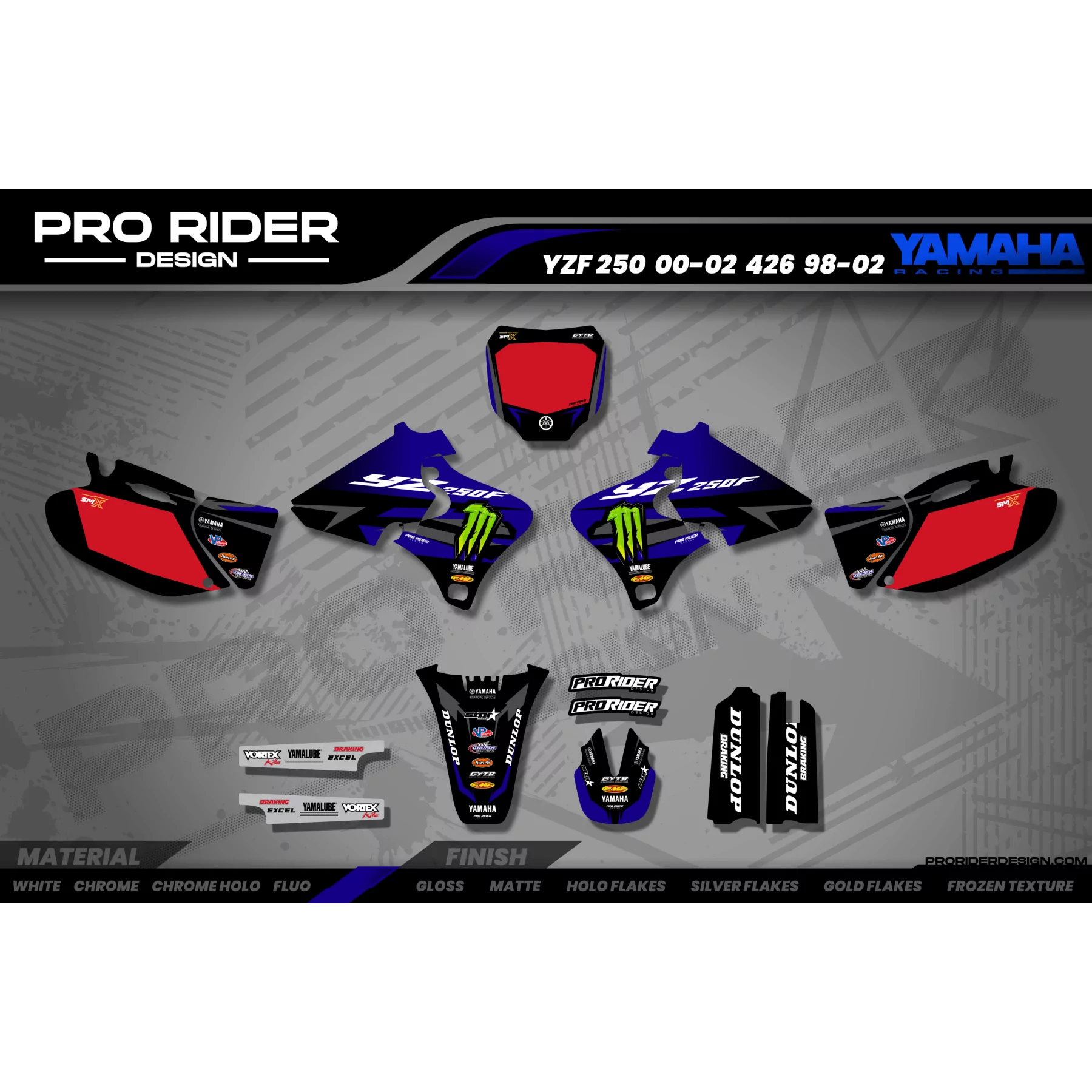 Kit adesivos moto KIT ADESIVOS Motocross YZ YZF TTR YAMAHA ENERGY TOMAC