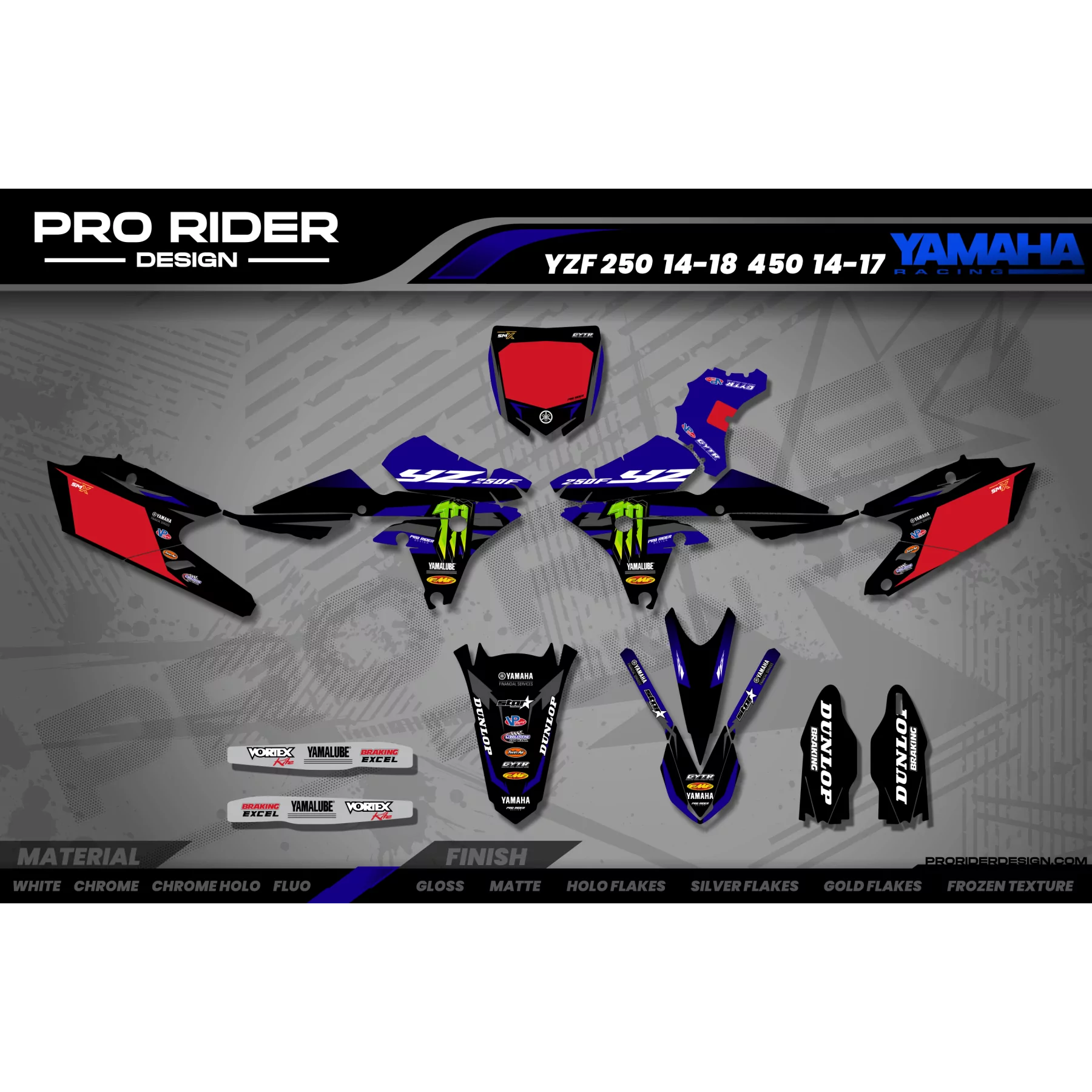 Stickerset motor STICKERSET Motocross YZ YZF TTR YAMAHA ENERGY TOMAC