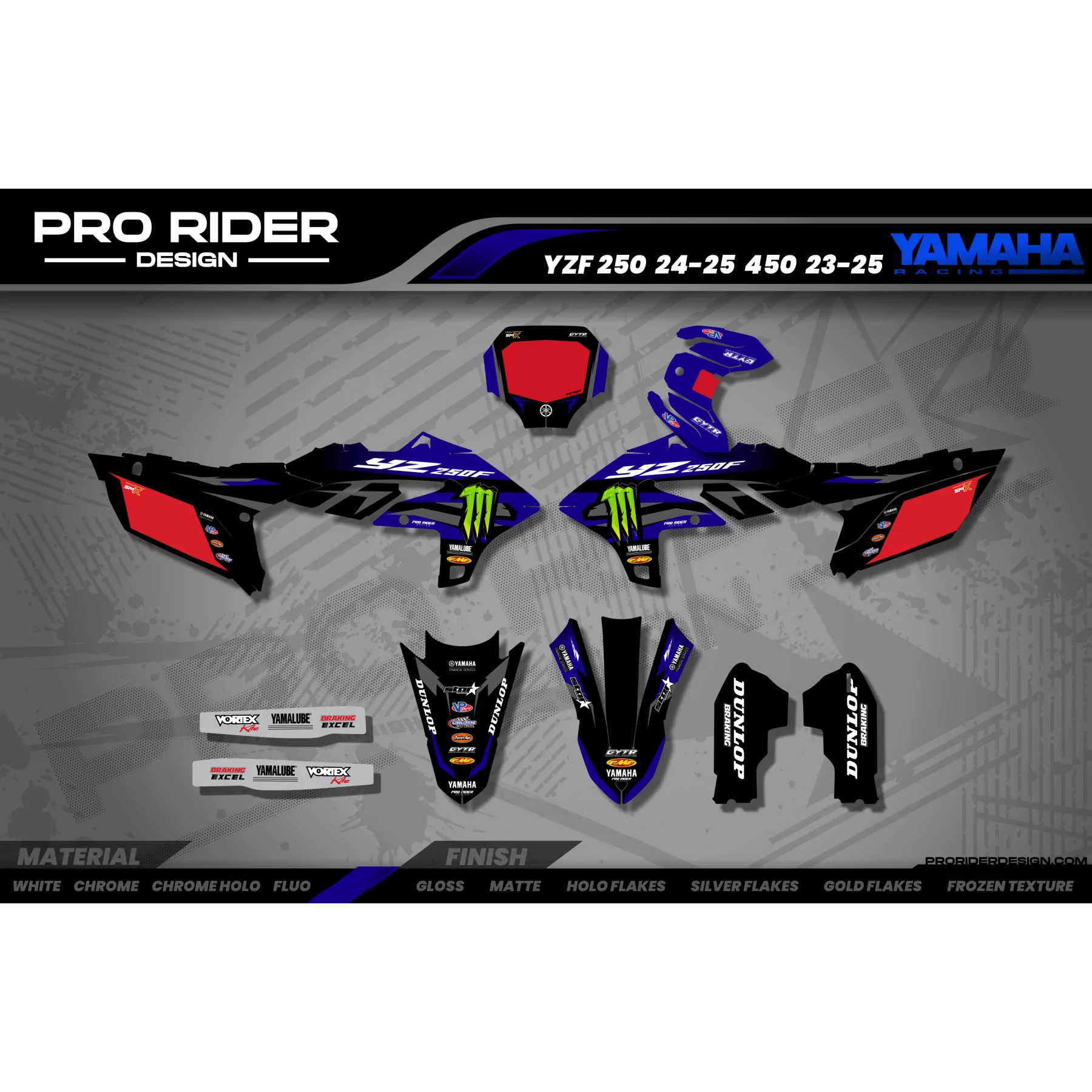 Stickerset motor KIT DÉCO Motocross YZ YZF TTR YAMAHA ENERGY TOMAC