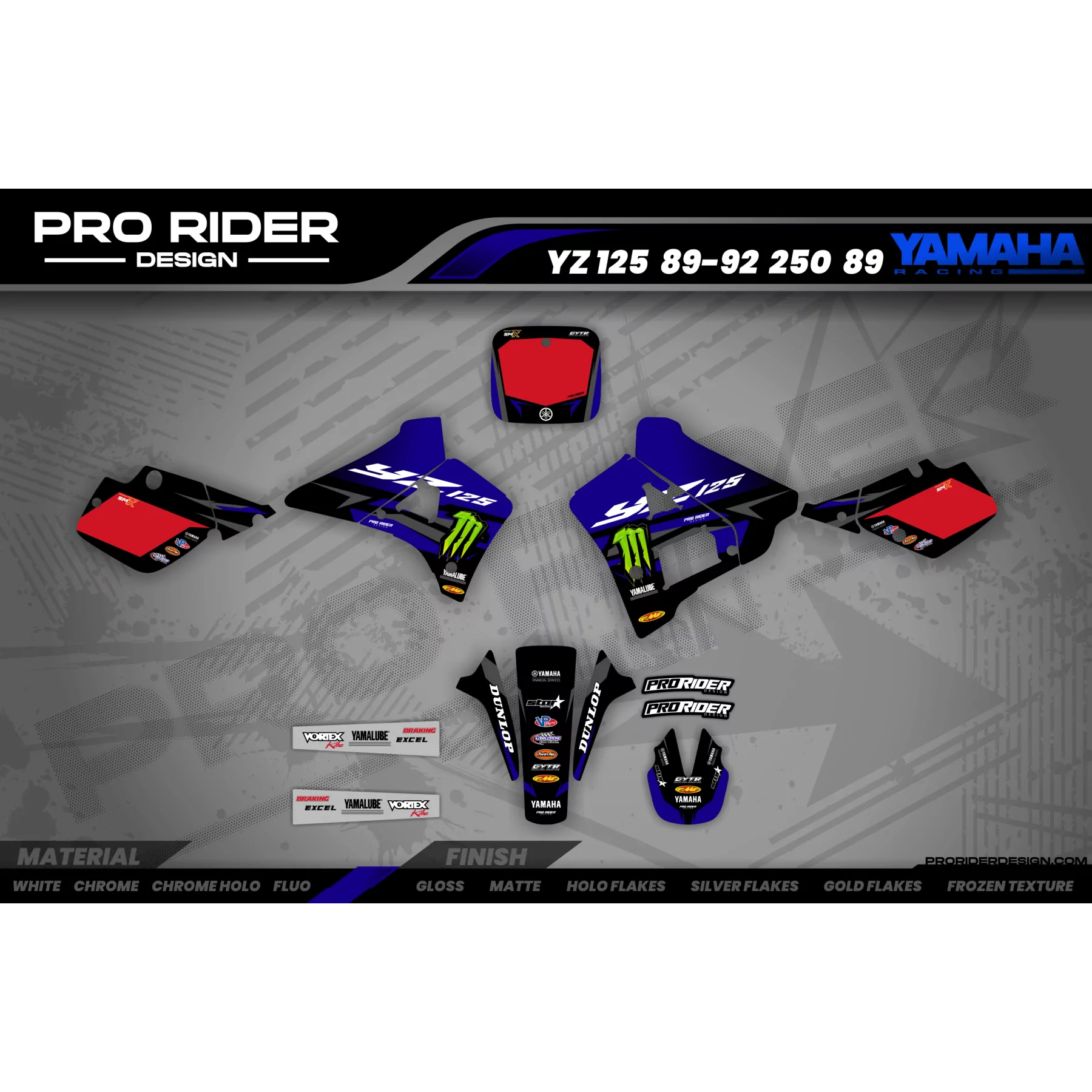 Stickerset motor STICKERSET Motocross YZ YZF TTR YAMAHA ENERGY TOMAC