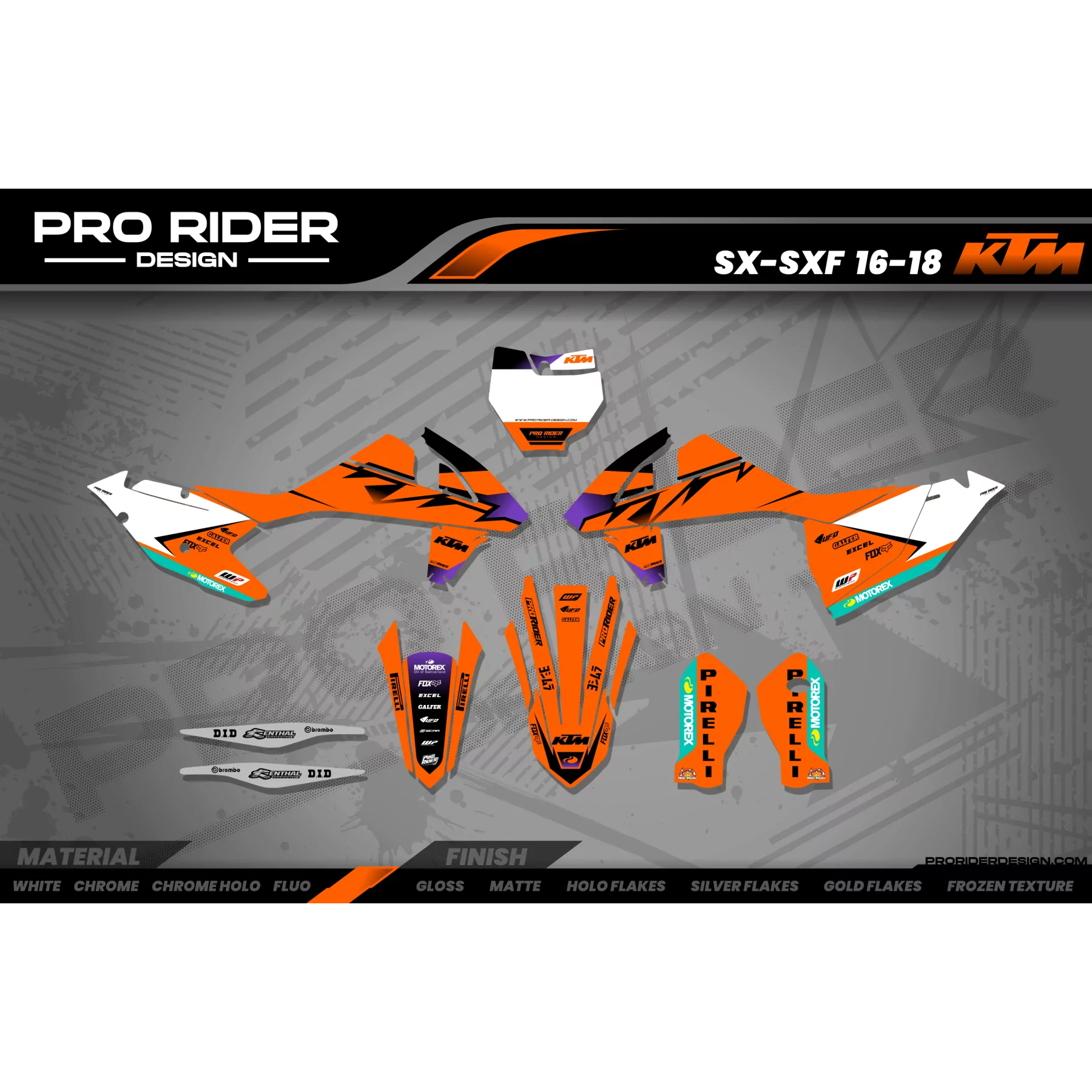 Stickerset motor Stickerset Motocross KTM SX SXF EXC - OEM VECTOR