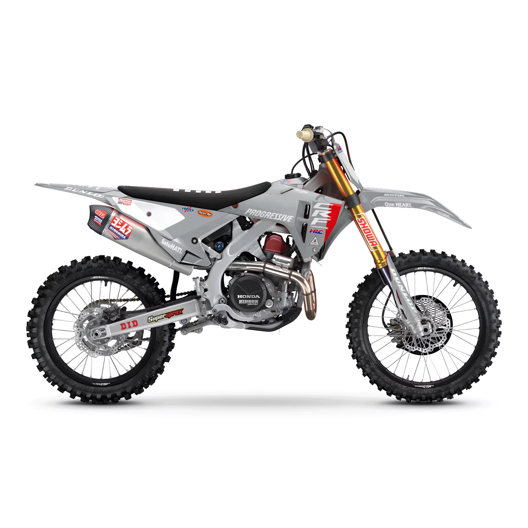 Kit adesivos moto KIT ADESIVOS Motocross HONDA HRC SMX Team PROGRESSIVE | GREY
