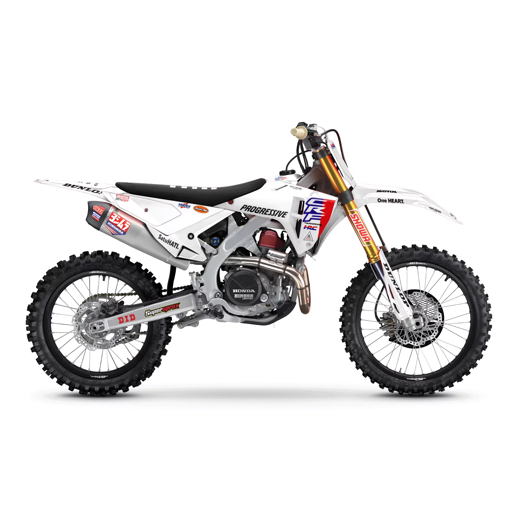 Kit adhesivos moto KIT ADHESIVOS Motocross HONDA HRC SMX Team PROGRESSIVE | WHITE