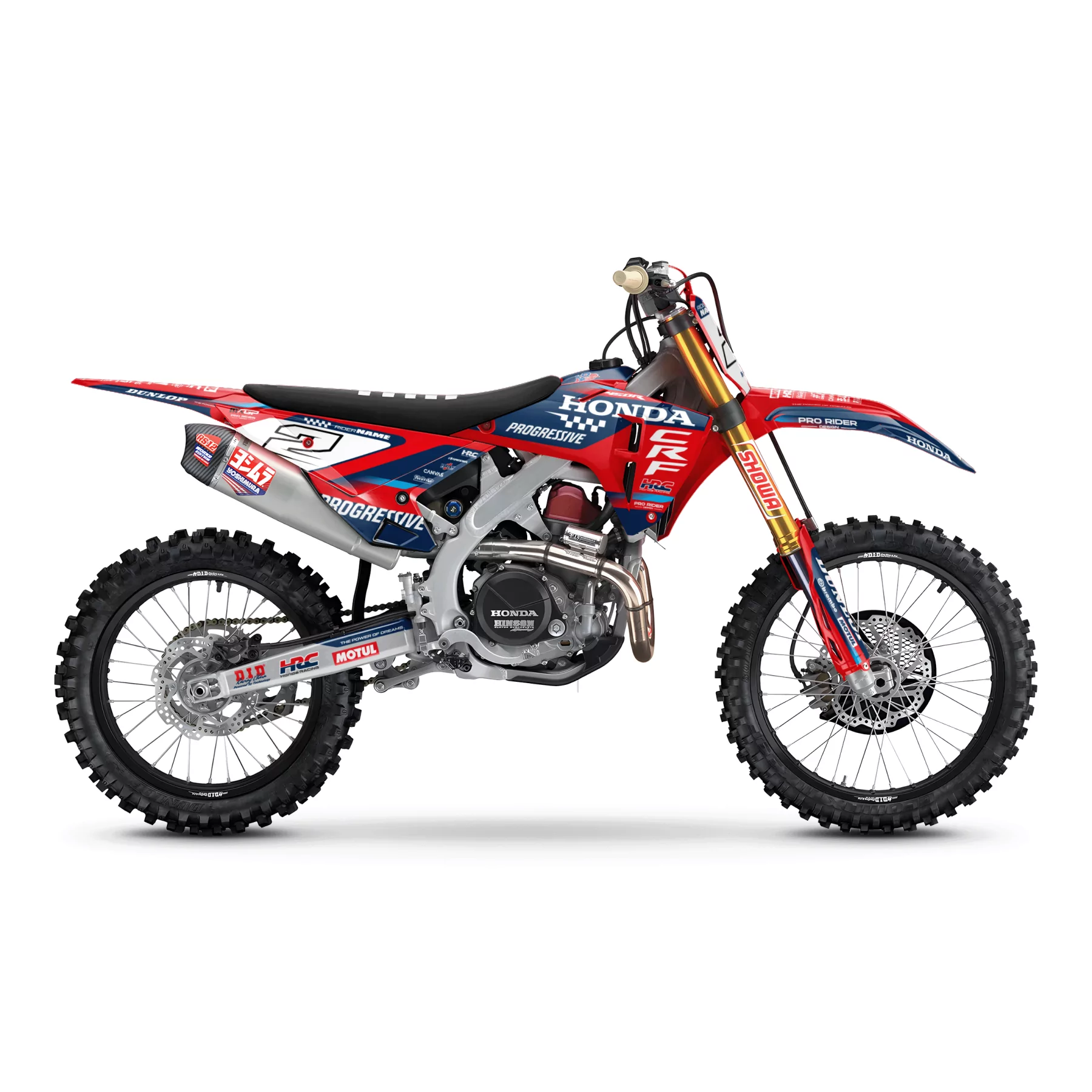 Kit adesivos moto KIT ADESIVOS Motocross HONDA TEAM HRC PROGRESSIVE | RED