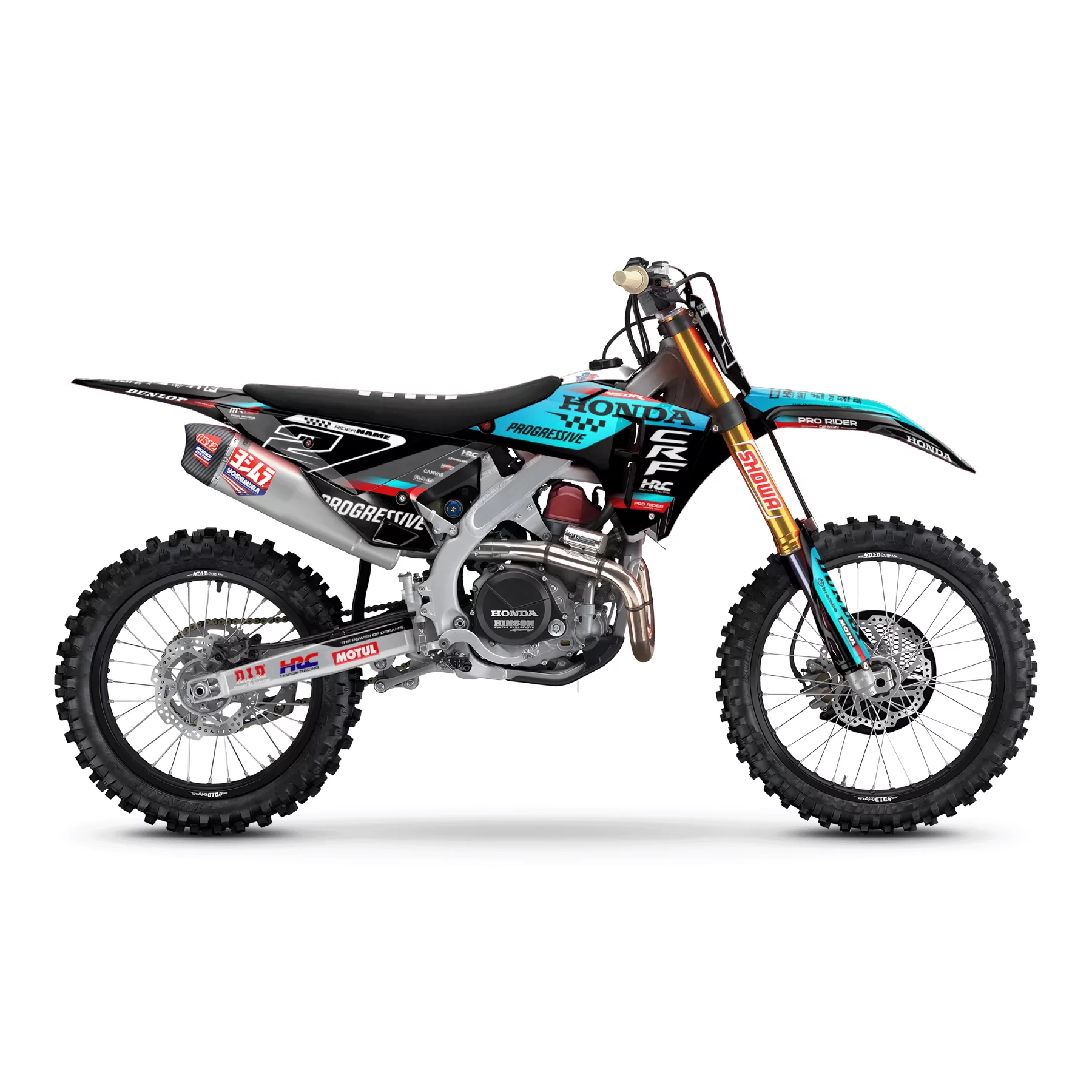 Kit adesivos moto KIT ADESIVOS Motocross HONDA TEAM HRC PROGRESSIVE | TEAL