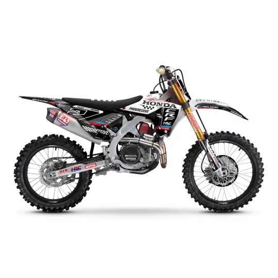 Kit adesivos moto KIT ADESIVOS Motocross HONDA TEAM HRC PROGRESSIVE | BLACK & WHITE
