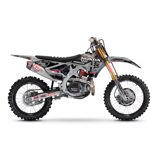 Kit adesivos moto KIT ADESIVOS Motocross HONDA TEAM HRC PROGRESSIVE | BLACK & GREY