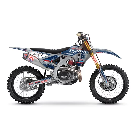 Kit adesivos moto KIT ADESIVOS Motocross HONDA TEAM HRC PROGRESSIVE | BLUE & GREY