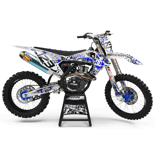 Kit adesivos moto KIT ADESIVOS MOTOCROSS DC B&W azul (ref:prda15e)