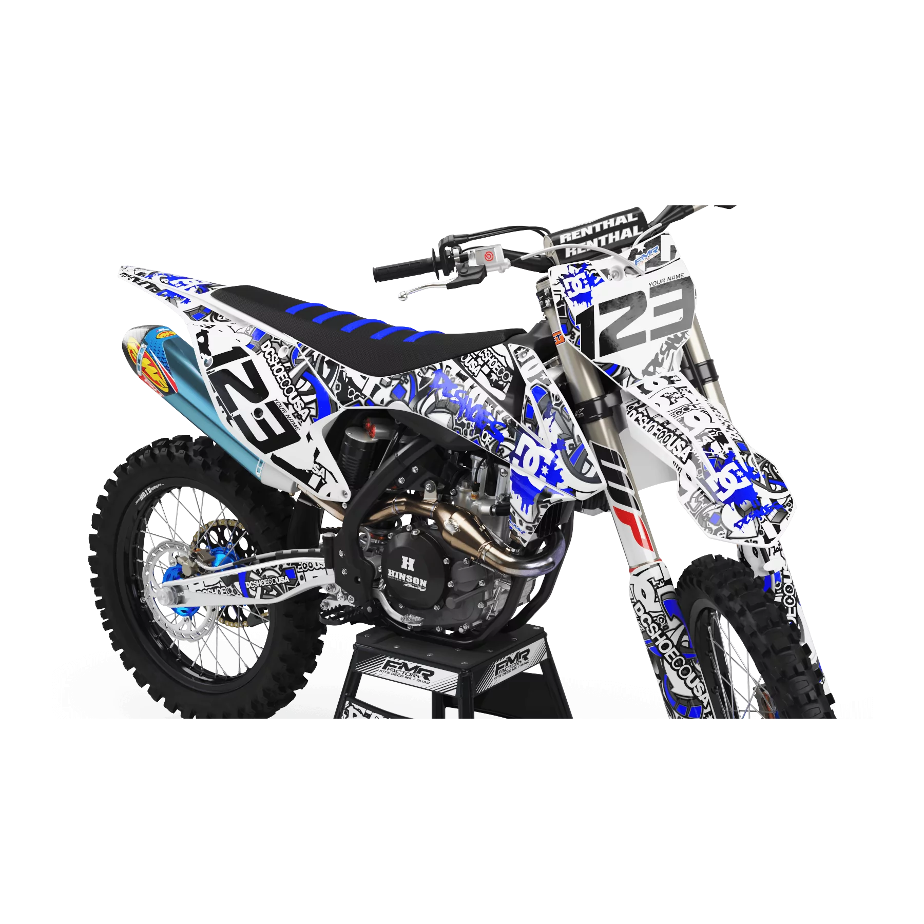 GRAPHICS moto GRAPHICS MOTOCROSS DC B&W blue (ref:prda15e)