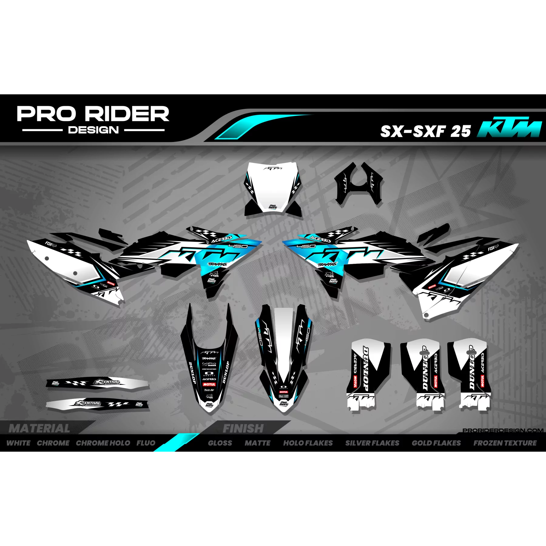 Kit adhesivos moto Kit adhesivos Motocross KTM SX SXF EXC | ProLine Teal