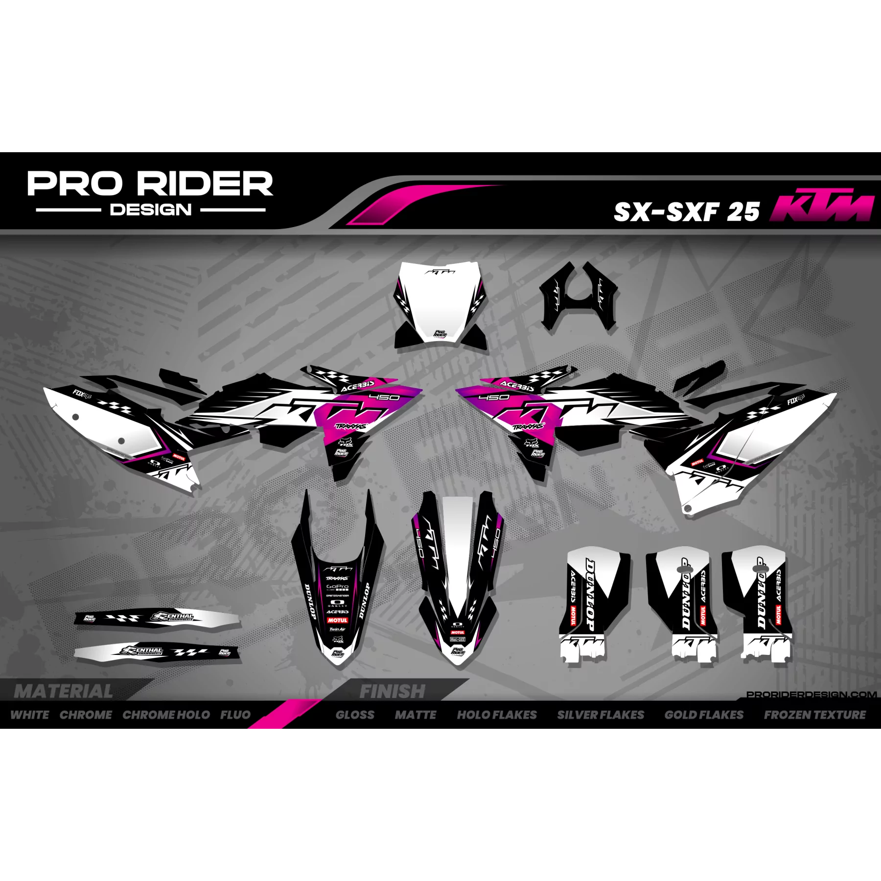 Kit adhesivos moto Kit adhesivos Motocross KTM SX SXF EXC | ProLine pink