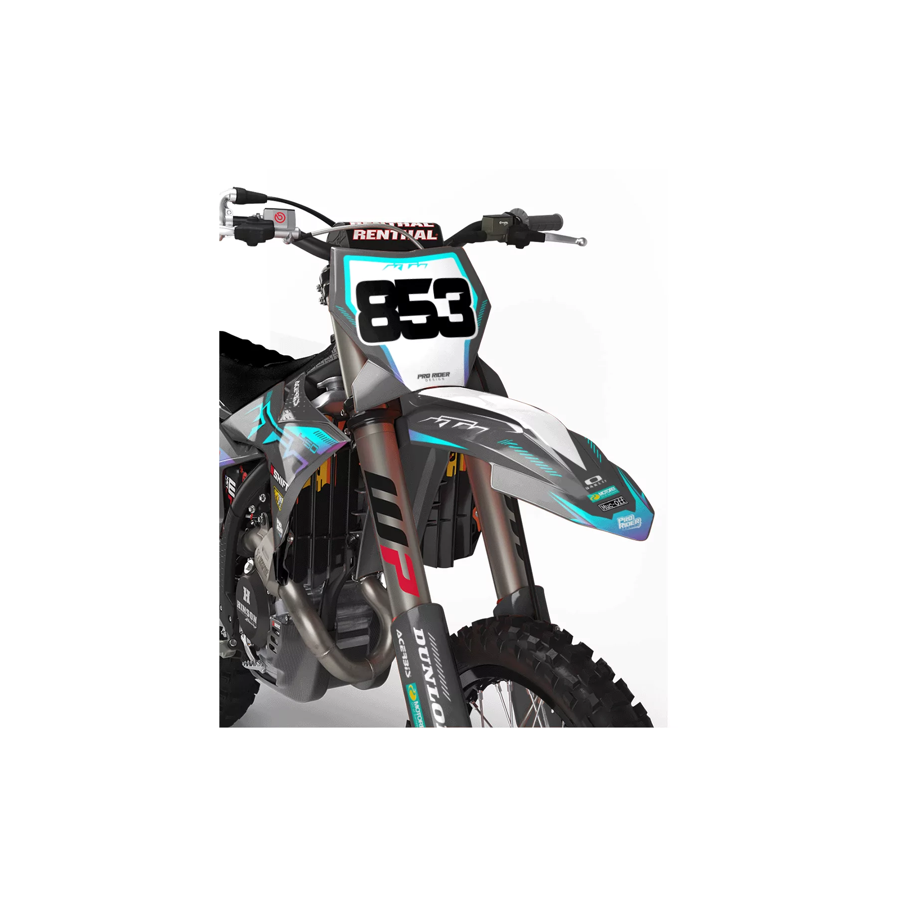 Kit adhesivos moto Kit adhesivos Motocross KTM SX SXF EXC | Shadow Edition | Grey teal