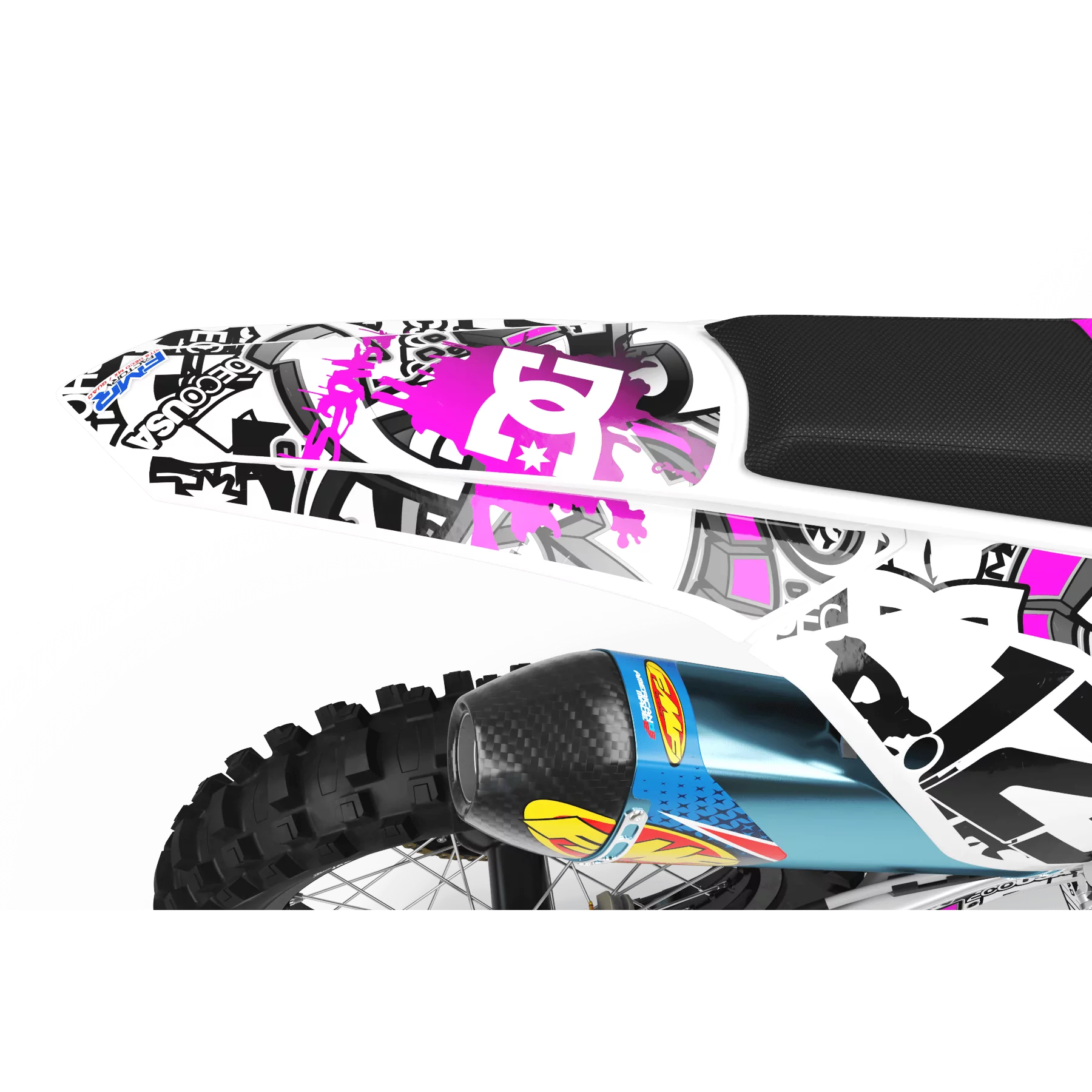 Kit déco moto KIT DECO MOTOCROSS DC B&W rose (ref:prda15p)